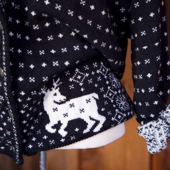 Vintage Pendleton 100% Virgin Wool Reindeer Snowflake Cardigan Sweater Woman's L - Picture 10 of 17